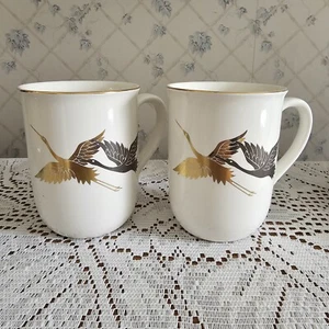 VTG Reflection Otagiri Japan Porcelain Crane Coffee/ Tea Mugs (2) - Picture 1 of 7