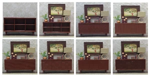 🟫 Braun 3 TÜREN TV KONSOLE Regal MÖBEL *wählen Sie Ihre Türen* 1/6 für BARBIE - Bild 1 von 45