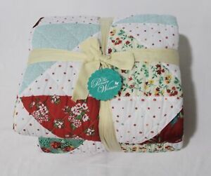 Pioneer Woman Unisex Holiday Pinwheel 3-Piece Quilt Set CL8 Red/White King NWT