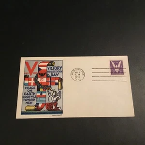 FDC 1945 SMARTCRAFT CACHET VICTORY AND LIBERATION WWII USA - Picture 1 of 2