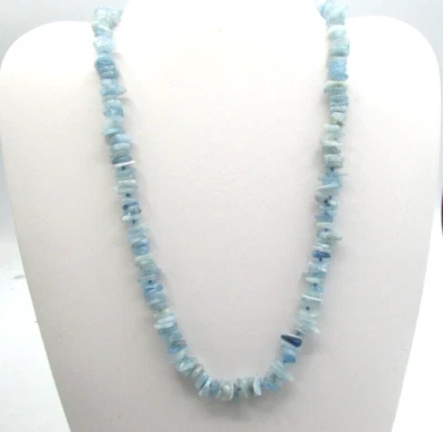 РЕГУЛИРУЕМЫЙ АКВАМАРИН ТОЛСТЫЙ СКОЛ БИСЕР ОЖЕРЕЛЬЕ 22» СЕРЕБРО 925 НОВЫЙ БЕЗ ЯРЛЫКОВ JB10 - Изображение 1 из 4