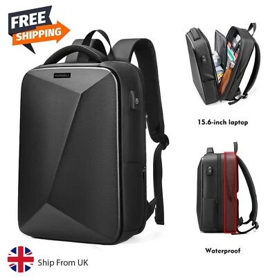 HORNBILL USB Charging Port Unisex Anti-Theft Backpack Laptop Travel Large School Bag UK