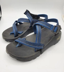 CHACO’S Mens Sz 8 Blue Hiking Sandal Vibram Sole Toe Loop Comfort - Picture 1 of 8
