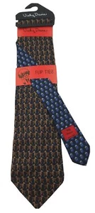 Vicky Davis "DOG HOUSE" Mens Silk Flip Neck Tie Designer Necktie Funny Gift NEW - Picture 1 of 6