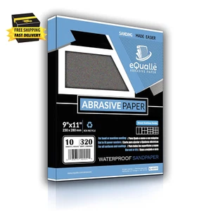320 Grit Sandpaper Sheets 10 Pack 9X11 in Waterproof Abrasive Heavy Duty Smooth - Picture 1 of 9