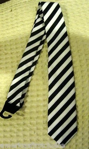 Black White Striped Stripes Unisex Men's Tie Necktie 57" Long x 3" Wide-New! - Picture 1 of 2