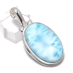 Larimar Gemstone 925 Sterling Silver Birthday Gifts For Her Jewelry RT-2815 - Picture 1 of 5