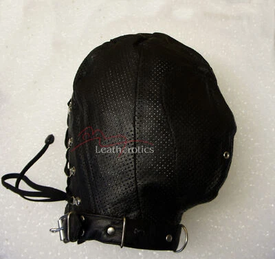 Capucha Gimp de cuero perforada Foto 1 de 4