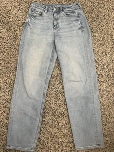 American Eagle Mom Jeans Womens 4 Short Blue Straight Leg Stretch Denim - Picture 1 of 6