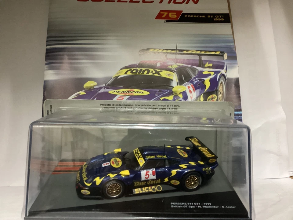 IXO PORSCHE 911 GT1 1999 BRITISH GT SPA  , die-cast 1/43, Nuova in teca - Immagine 1 di 4