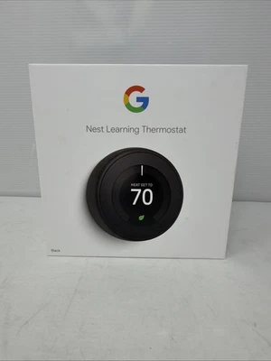 Google Nest 3rd BlackGeneration Learning Programmable Thermostat Kit T3016US A+ - Image 1 of 4