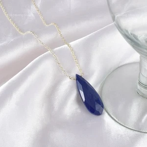 September Natürliche Lapislazuli Frau Stern Perlen Halskette Schmuck Sterlingsilber - Bild 1 von 6