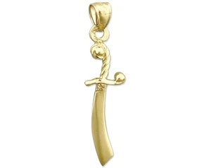 Colgante espada 3D oro 14K - Imagen 1 de 6