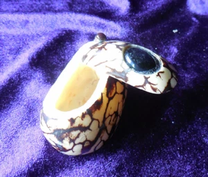 Onyx Tagua Nuss Versteck Pillendose Palme Elfenbein Ohrring Schmucketui Andenken Ring Box - Bild 1 von 8