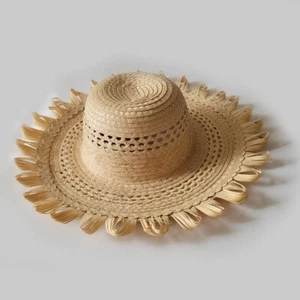 Women Natural Straw Summer Hat Size 56 Handmade in Guatemala #14 - Picture 1 of 9
