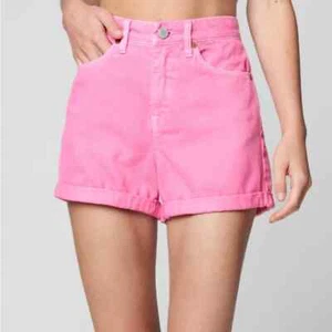 Blank NYC Shorts Womens 29 High rise Mom denim Pink Shock Hot 100 Cotton - Picture 1 of 5