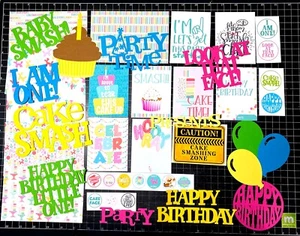 CAKE SMASH Birthday Party Scrapbook Kit! Project Life, Paper, die cuts, Baby - Picture 1 of 1