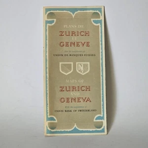 Vintage Map Zurich Geneva Union Bank Switzerland Travel Guide Europe Ephemera - Picture 1 of 9