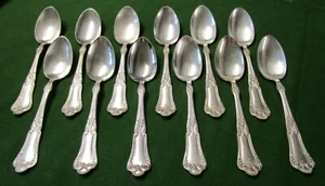 LOTUS Antique 12 Teaspoons Silverplate Rogers 1895 No Monograms               TC - Picture 1 of 4