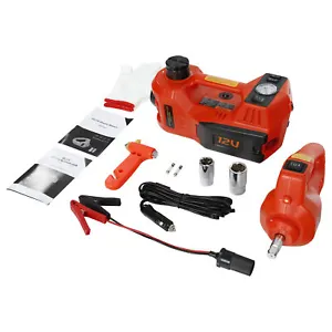 Electric Hydraulic Car Floor Jack 5 Ton 12V + Impact Wrench &Tire Inflator Pump - Picture 1 of 15