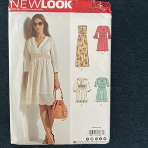 New Look pattern 0568 NEW Empire Waist V neck Dress, Ruffle sleeve Size 6-16 - Picture 1 of 3