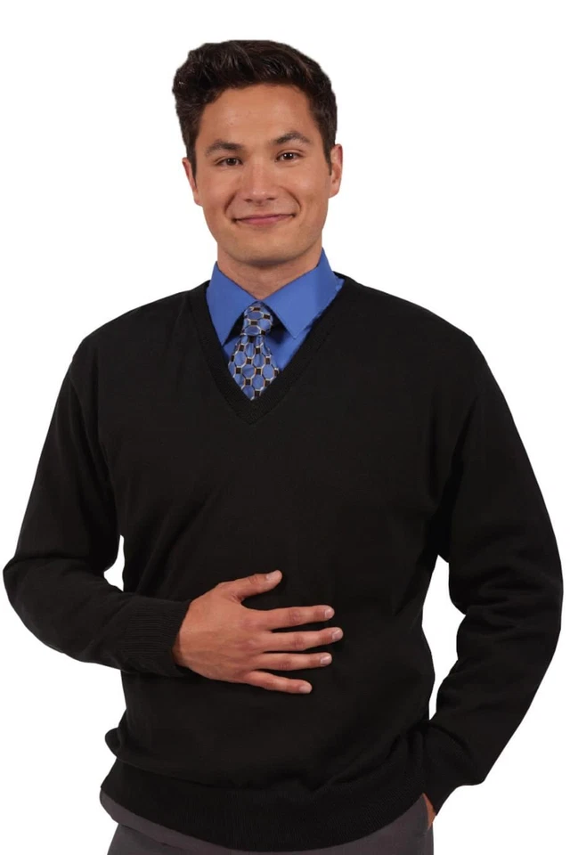 Suéter Edwards Garments 4090 para hombre 85 % algodón/15 % nailon cuello en V mezcla de algodón Foto 1 de 2