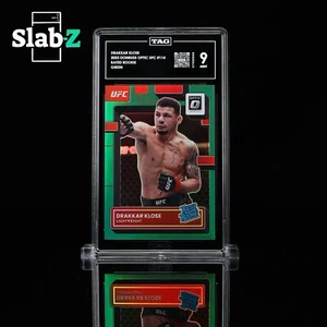 2023 UFC Donruss DRAKKAR KLOSE RC /5 GREEN BOOKEND, Rated Rookie, TAG 9 MINT! - Picture 1 of 5