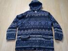 VTG Woolrich Aztec Hooded Zip Wool Jacket Men XL Light Blue Nylon Lined USA Made