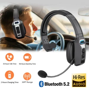 Trucker Headset Wireless AI Noise Cancelling Mic For Phones PC Bluetooth 5.2 - Picture 1 of 10