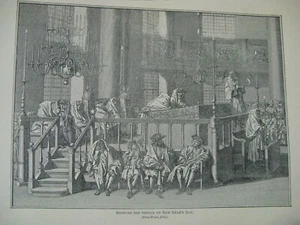 1916 Blasen des Schofar am Neujahrstag Picart 1726 aus jüdischer Enzyklopädie - Bild 1 von 2