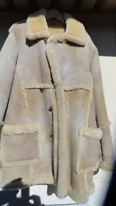 Vintage 70er 80er Jahre Schott NYC Leder Wildleder Lammfell Shearling Jacke Gr. 44 - Bild 1 von 9