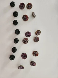 Vintage Glass Metal And Shell Buttons Lot 50 Total - Picture 1 of 17