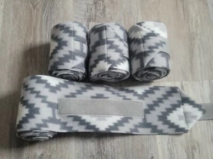 NEW set of 4 light/dark grey aztec polo wraps (horse/pony leg wraps) - Picture 1 of 1