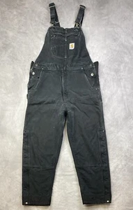 Carhartt Mens Loose Fit Duck Insulated Bib Overall Size L Double Knee - Picture 1 of 9