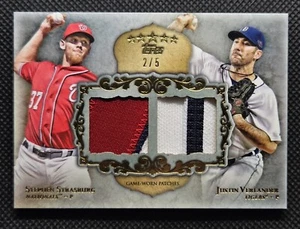 2013 Topps Five Star Stephen Strasburg Justin Verlander Dual Patch /5 Jersey - Picture 1 of 2