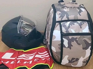 NEW LS2 Valiant II Modular Helmet Matte Black 3XL Pinlock + Bag + Backpack NEW - Picture 1 of 18