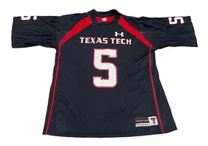 texas tech under armour #5 Football Jersey Size L Black Patrick Mahomes Crabtree - Picture 1 of 9
