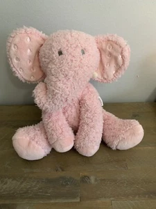 Hallmark Pink ROSEBUD ELEPHANT 12" Plush Polka Dot Ears Sherpa Plush Toy - Picture 1 of 5