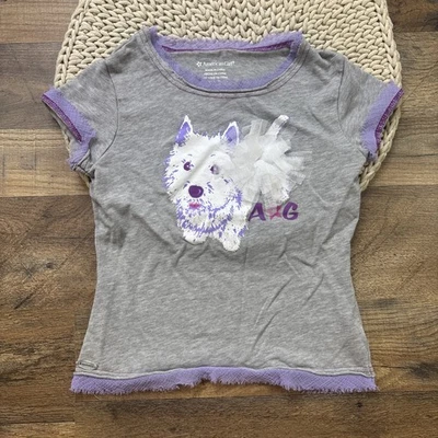 Camiseta infantil American Girl Coconut The Dog tamanho P 7-8 cinza e roxo - Imagem 1 de 4