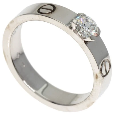 CARTIER мини любовь солитер бриллиант #50 кольцо K18 белое золото женщины [б/у] - Изображение 1 из 4