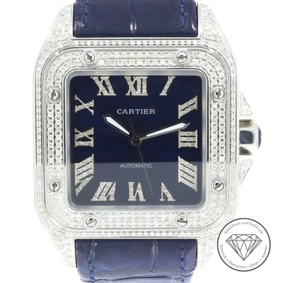 Cartier Santos 100 Stahl Ref 2656 Brillant Automatik Uhr xxyy - Bild 1 von 4