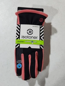 Women’s Isotoner Pink Black Cold Weather Gloves Smart Touch Technology MSRP $46 - Picture 1 of 5