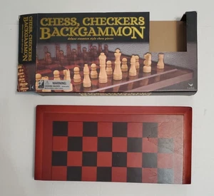 Cardinal Deluxe Chess & Checkers Staunton Style Folding Wooden Tournament Board - Picture 1 of 6