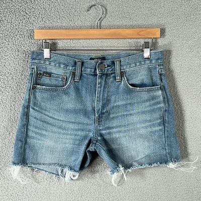 Polo Ralph Lauren Shorts Womens 28 Blue Denim Cut off Distressed Raw Hem - Image 1 of 4