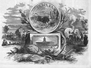 The State of Indiana - From the Series of State Scenes - 1856 Antique Print - Picture 1 of 2