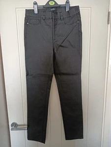 Simply Be Faux Leather Jeggings Size 12R Black Elasticated Waist Excellent Cond - Picture 1 of 6