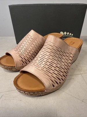 Spring Step Mule Sandals Size EU 41 Cunacena Blush Pink  Leather Wedge Heel BOX - Image 1 of 4