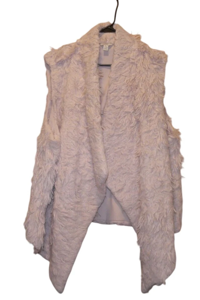 Женский жилет Cato Est 1946 22/24 Вт розовый пушистый лохматый без рукавов с подкладкой открытый передний - Изображение 1 из 4