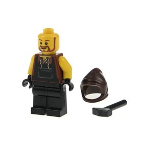 1X Lego Minifigure Castle Kingdoms Blacksmith Bart Hood Hammer 7952 CAS467
