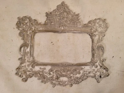 seltener Antiker Gründerzeit Rahmen aus Metall vermutlich aus Bronze um 1900 - Bild 1 von 4